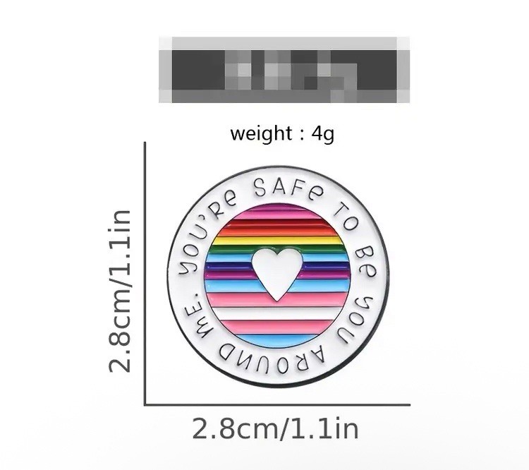 4pack 1” “YOU’RE SAFE WITH ME” Enamel Pride Month Flag Circle Pin LGBTQ June