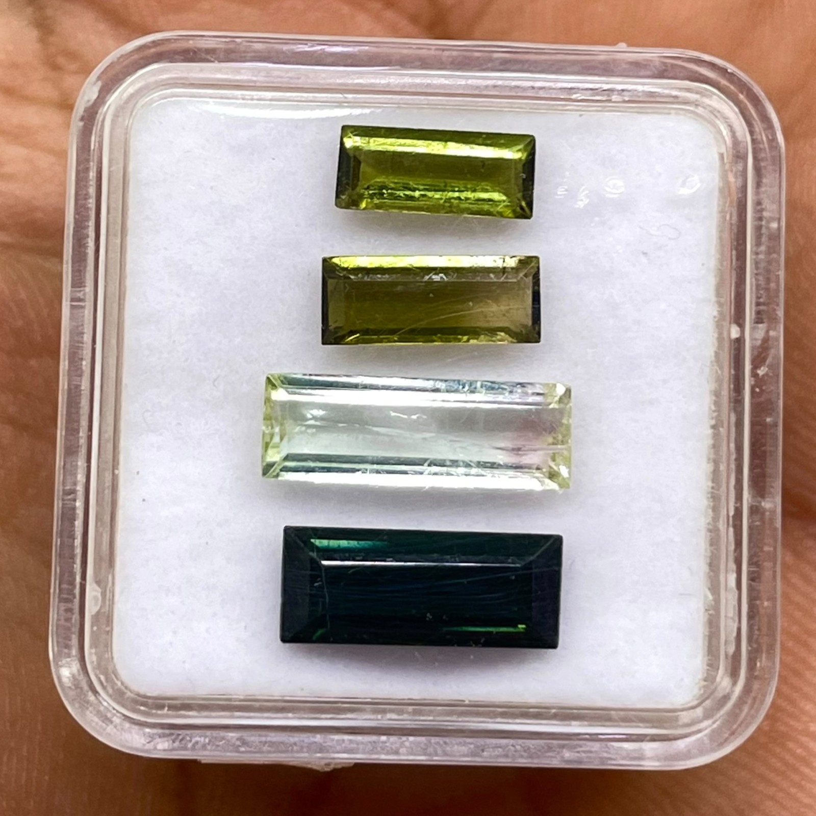 4 Pcs Natural Mozambique Tourmaline 8-13mm Baguette Cut Loose Gemstones Lot