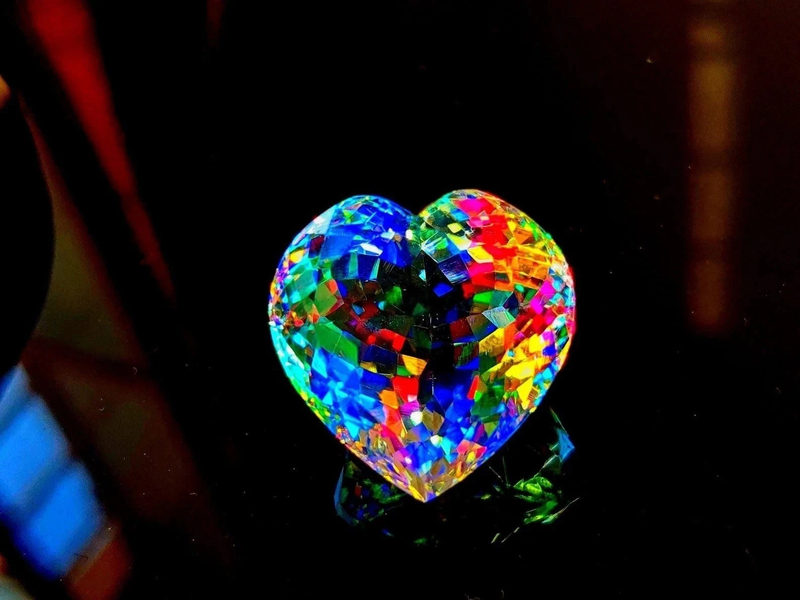 100 Ct Rainbow Mystic Topaz Heart Cut Faceted Loose Gemstone Certified