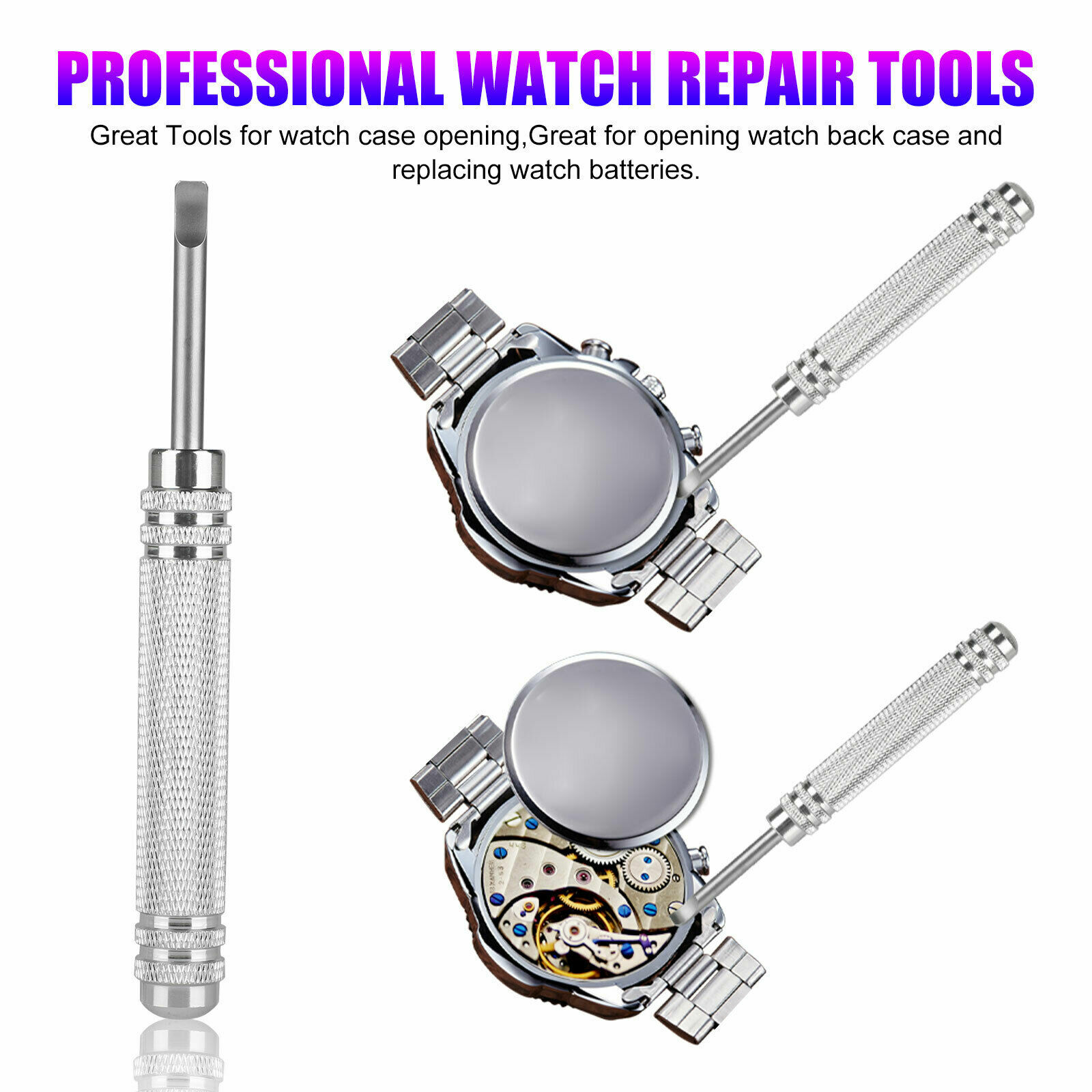 Watch Back Case Cover Opener Repair Kit Tool Battery Remover Wrench Adjustable