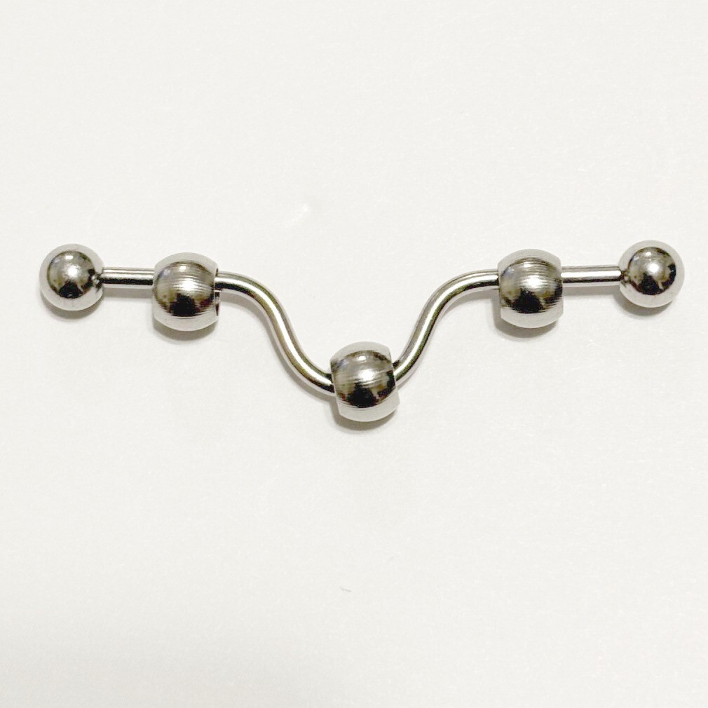 3 Balls DIP Style INDUSTRIAL BARBELL 316L Surgical Steel 14g 1-1/2″ Length.