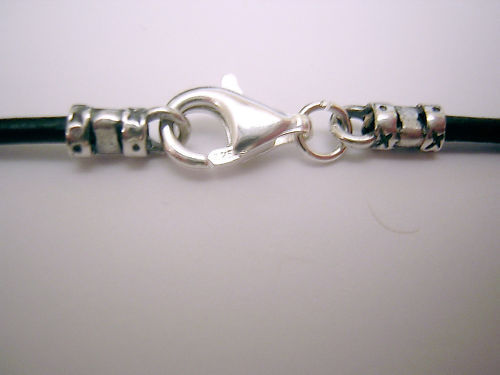 2mm leather cord necklace sterling lobster clasp 21, 22, 23, 24, 26, 28, or 30″