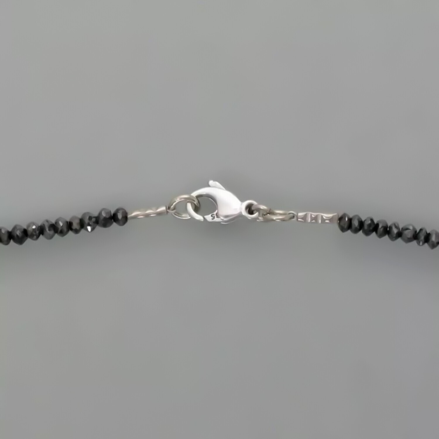 4mm Natural Black Diamond Bead Necklace 20 Inch Certified Wedding Gift Idea