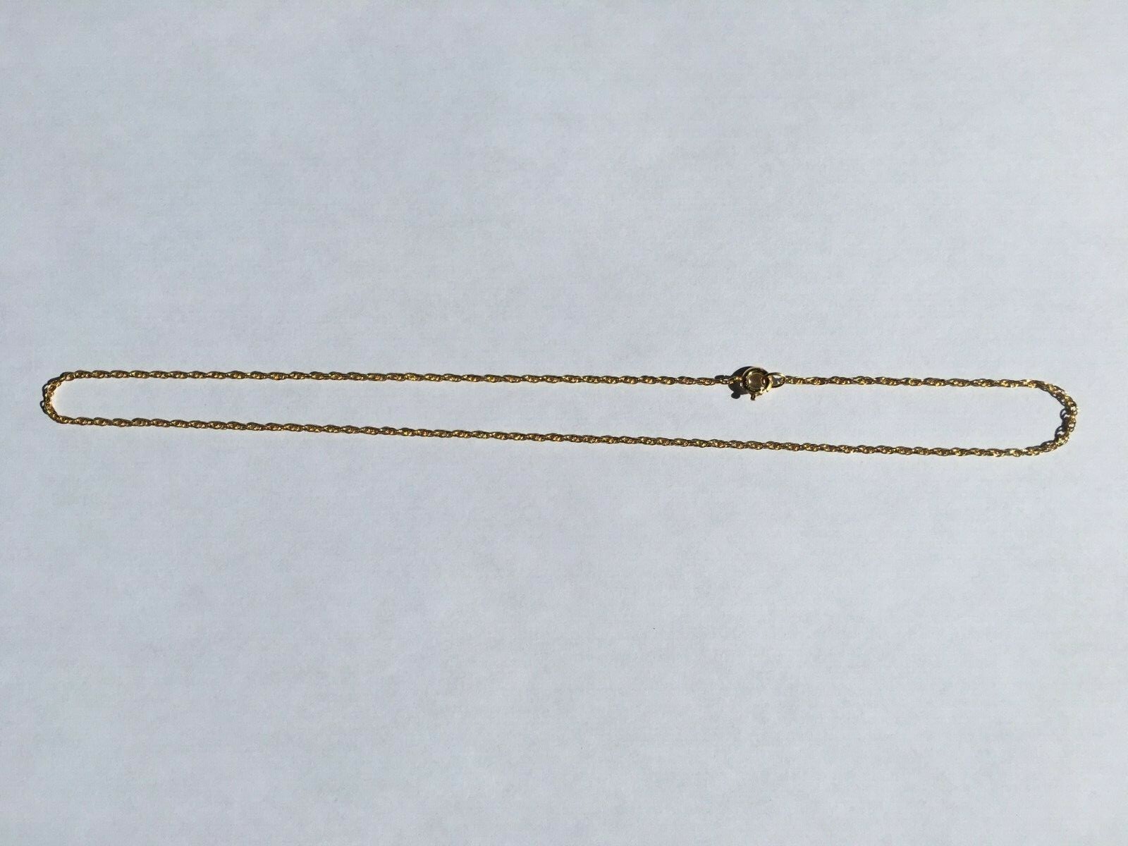Women’s Yellow 12K Gold Filled Rope Type Necklace 15″ Fine Chain GF Jewelry