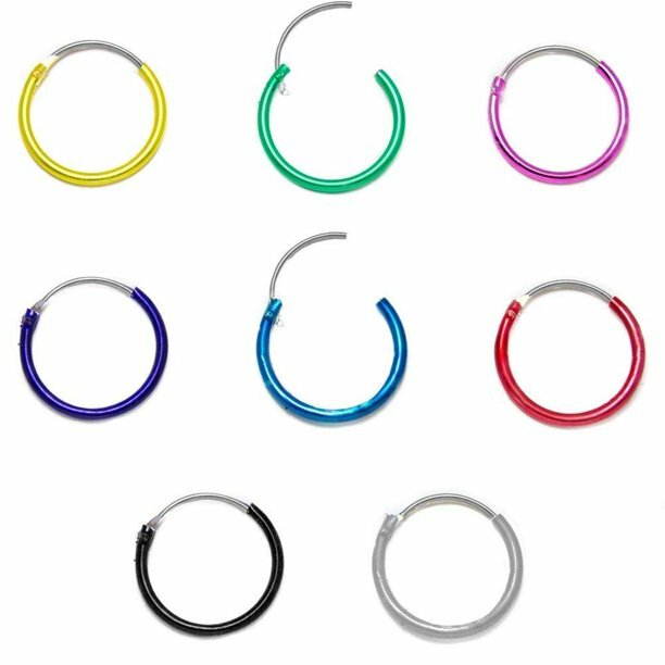 22G Hinged Hoop Earrings Cartilage Nose and Lips Sterling Silver Sold as a Pair
