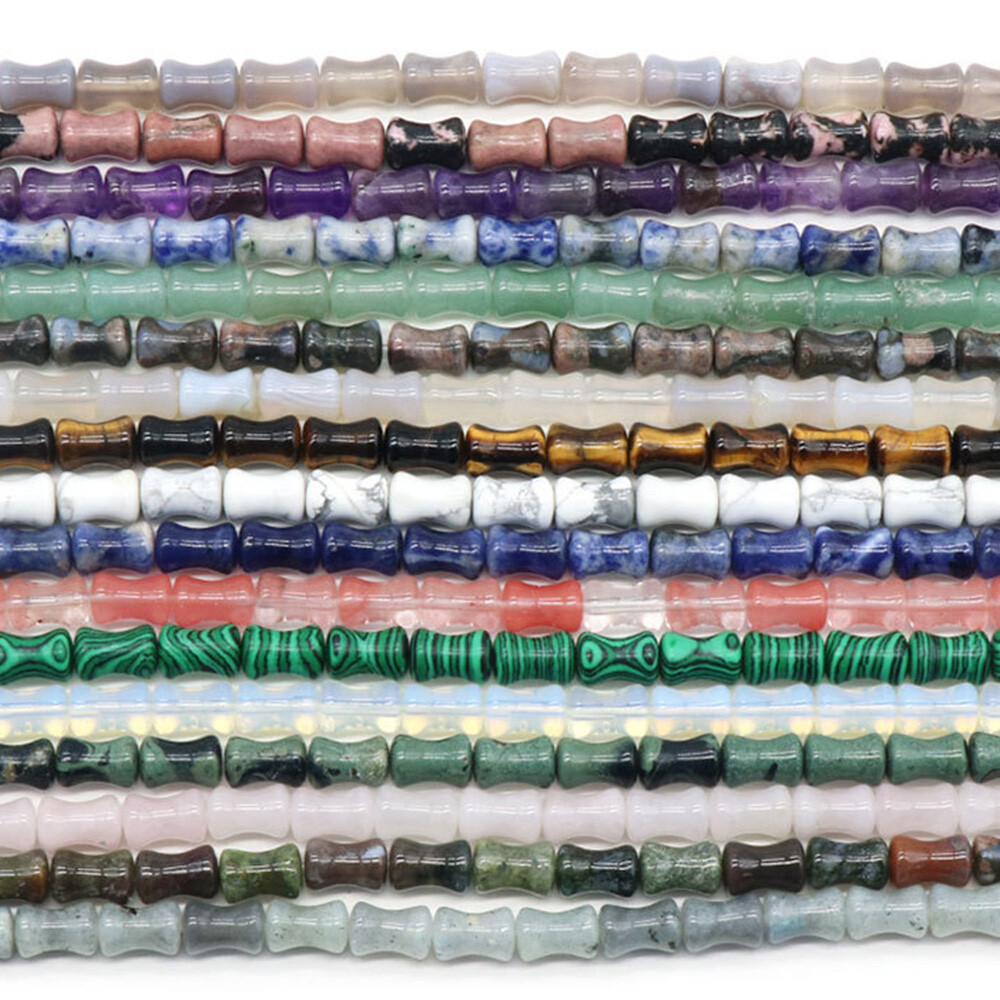 Natural Bamboo Joint Shape Loose Beads 8*12mm Crystal Jewelry Making Gemstone