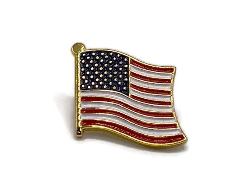 American Flag Lapel Pin Brooch Hat Pin Made In USA Ships Free