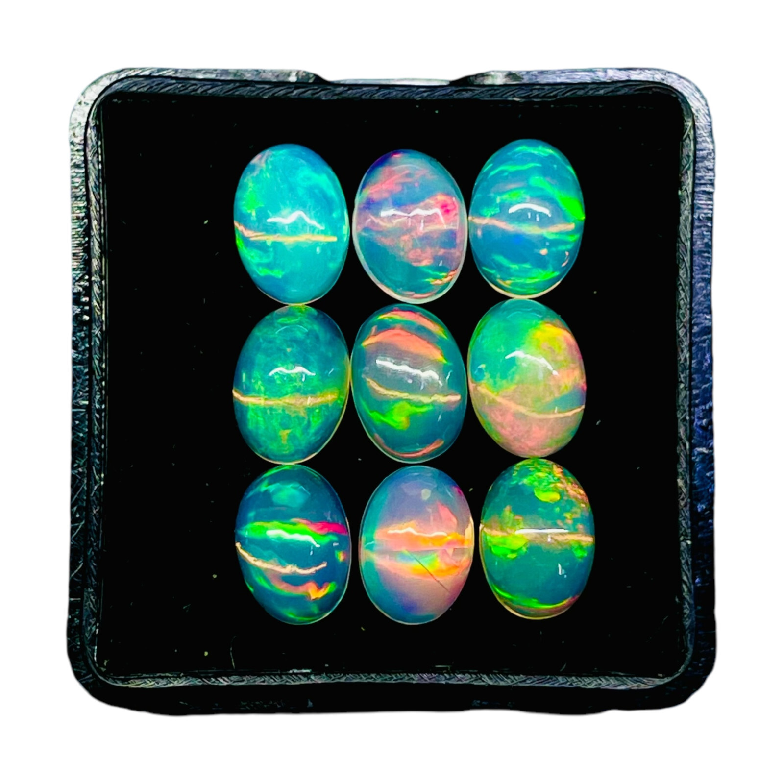 9 Pcs Natural Ethiopian Opal 7x5mm Oval Untreated Loose Cabochon Gemstones Lot