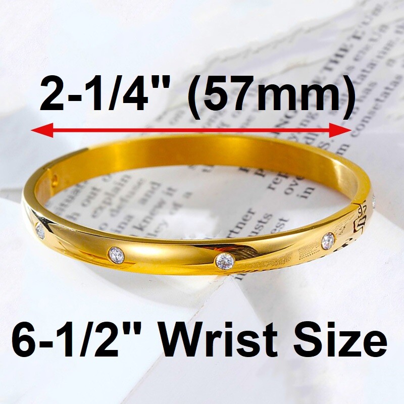 18k Gold Filled Over Sterling Silver Womens Small 6.5″ Open Bracelet Bangle D990