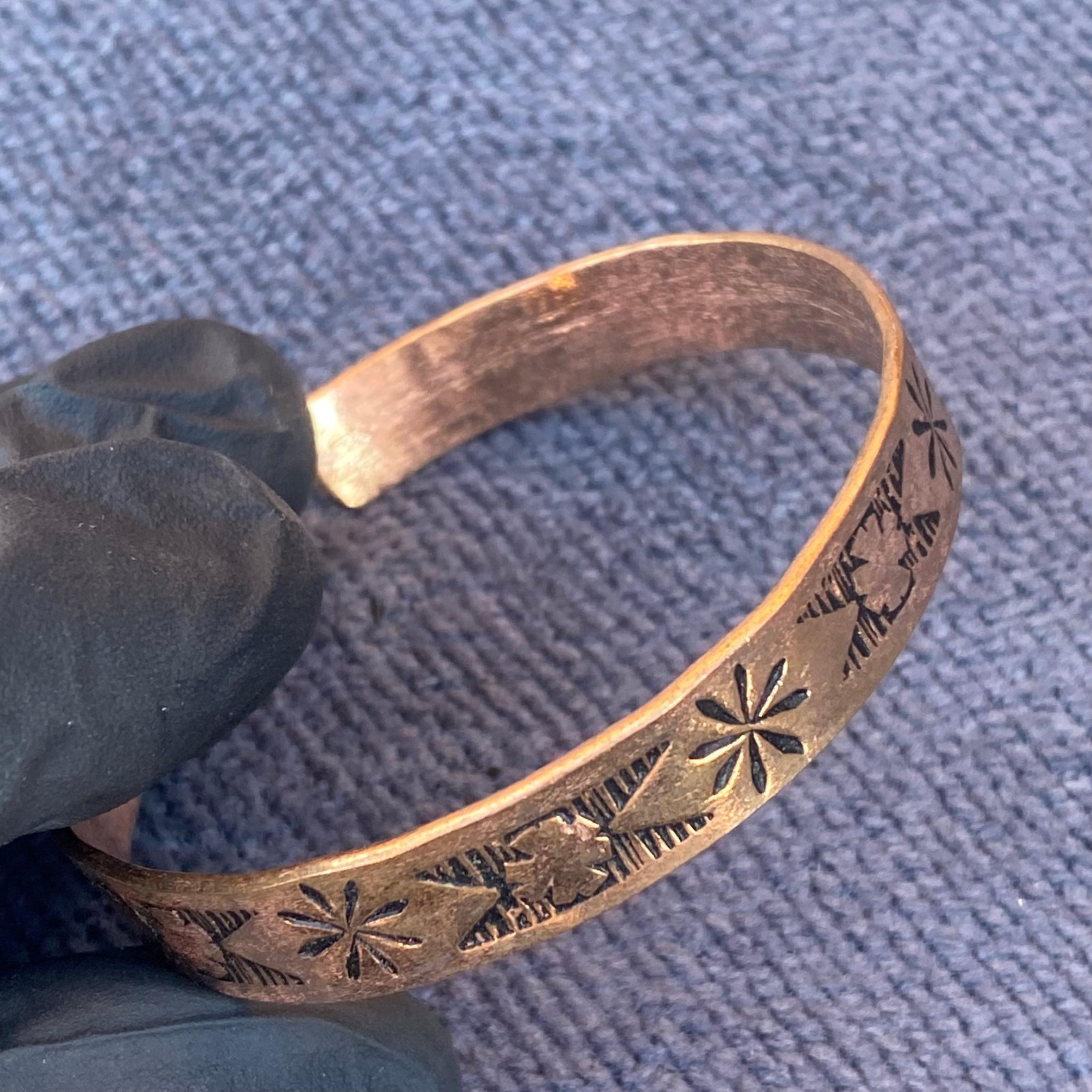 African Berber Bracelet Bangle Ethnic Tuareg African Jewelry Engraved Red Bronze