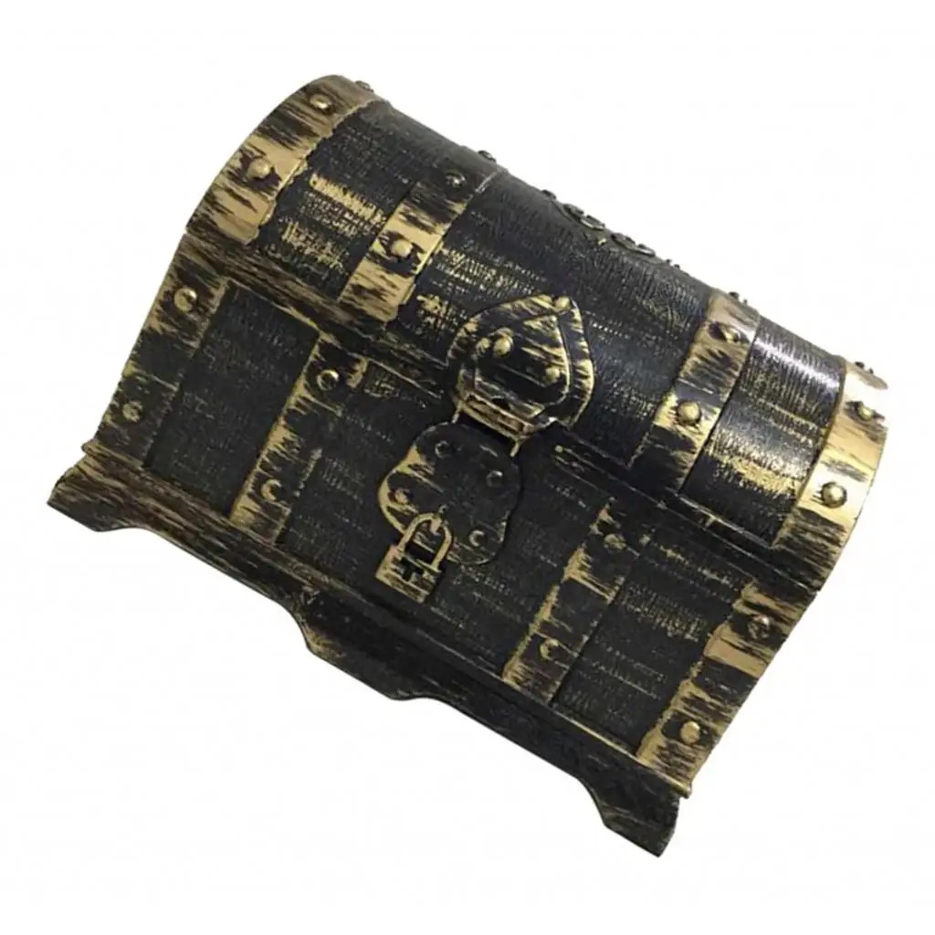 17”x15”x11 Wood Pirate’s Treasure Chest Nautical Jewelry Box, Includes Lock