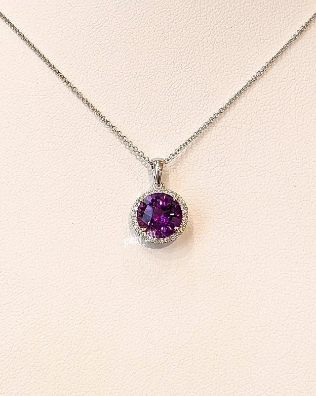 Women Simulated Diamond Dainty Round Pendant For Party Wear Free 18″ Chain925