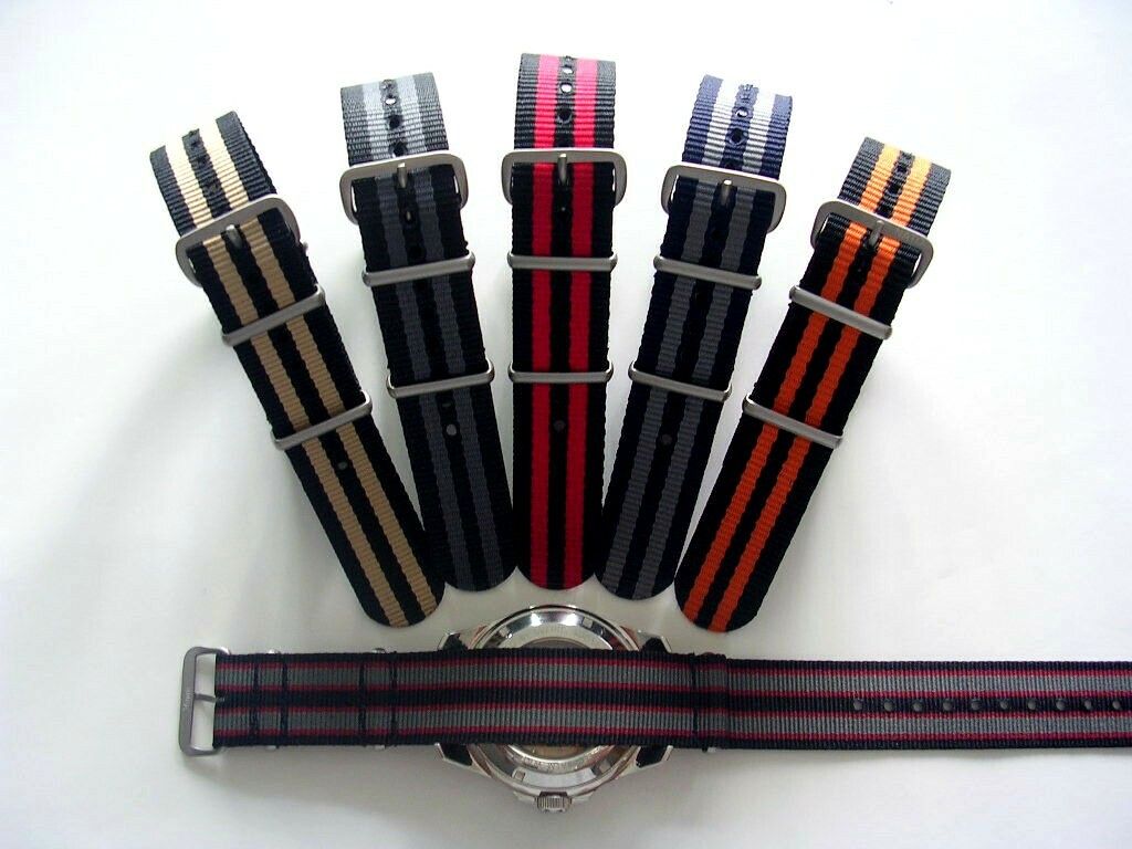 NATO strap G10 ballistic nylon 3 Pack Military watch bands RAF Bond IW SUISSE