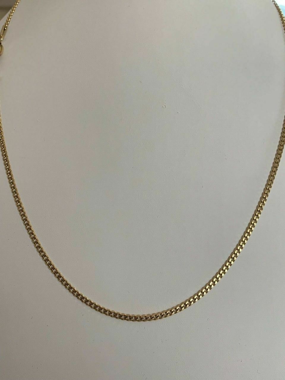 Mens Gold Miami Cuban Link Chain 3mm 14k Gold Plated Stainless Steel 18-30″ Long