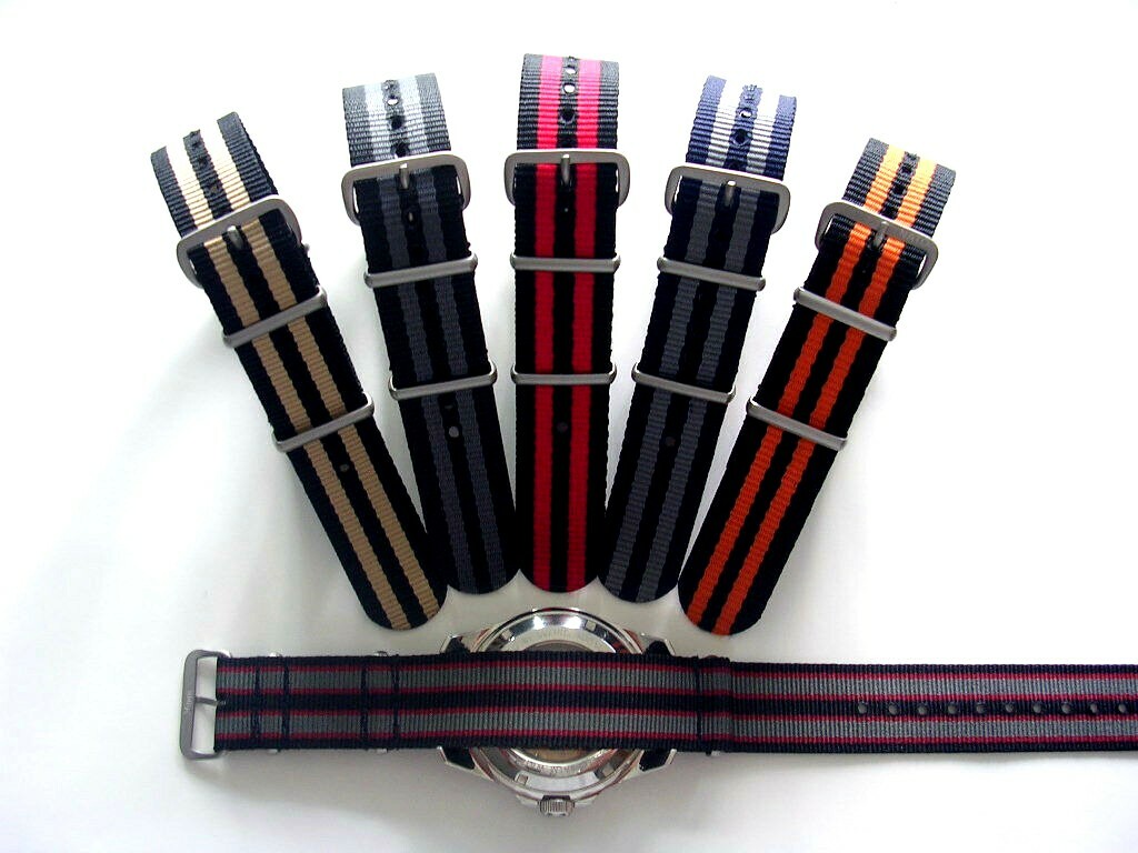 NATO® watch band Nylon strap 20mm Brown G10 weekend RAF Bond IW SUISSE 18 22 24