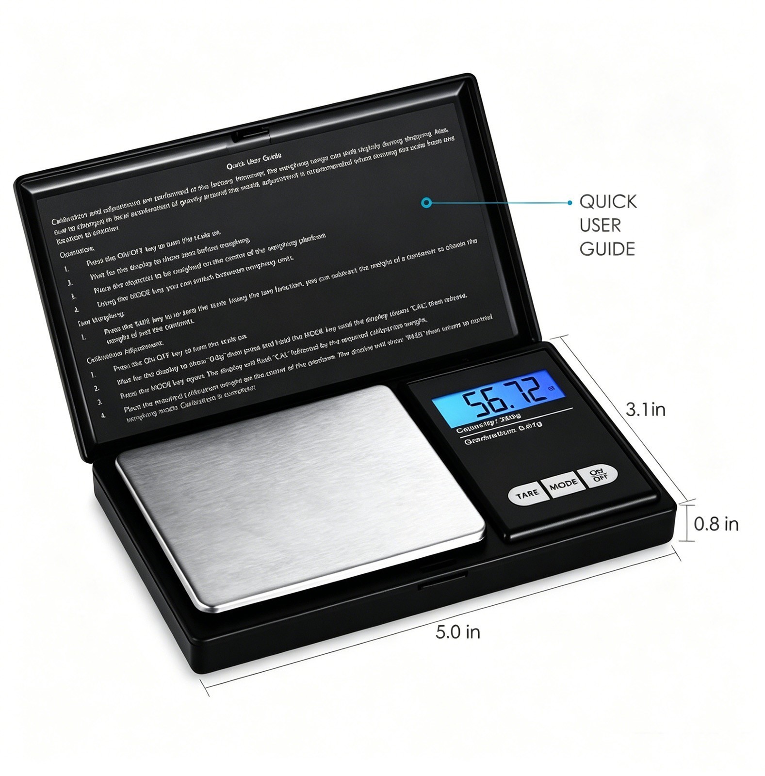 Digital Scale 500g Capacity 0.01g Accuracy For Gold Silver Herb g dtw oz gn