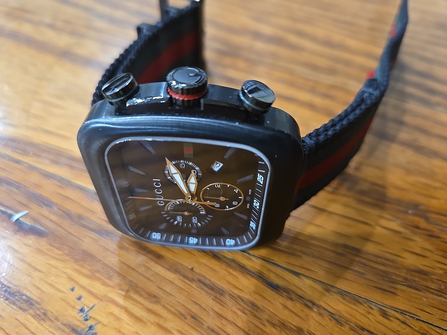 GUCCI Coupe 131.2 YA131202 Chronograph Black Mens Watch One year warranty