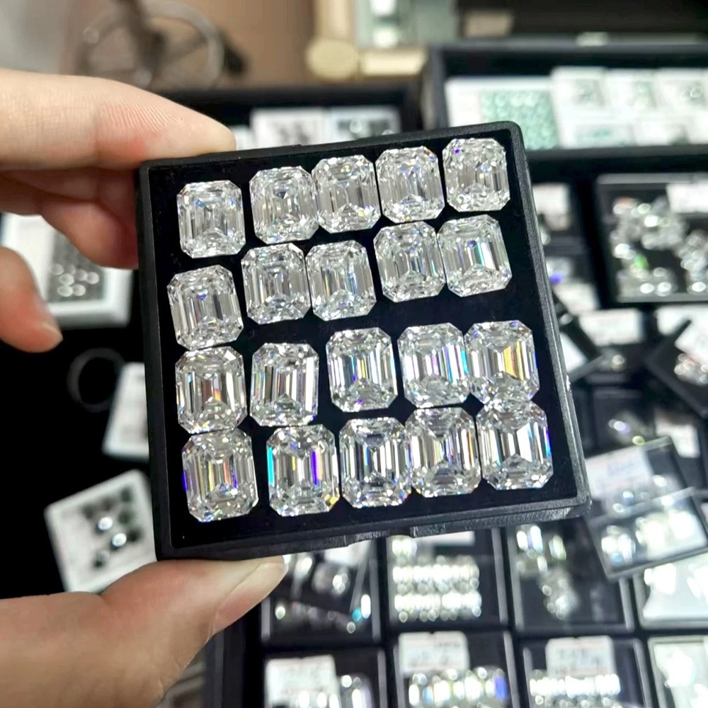 US 1-10CT Emerald Cut Loose Moissanite Stone D VVS1 Gemstones for Jewelry Making