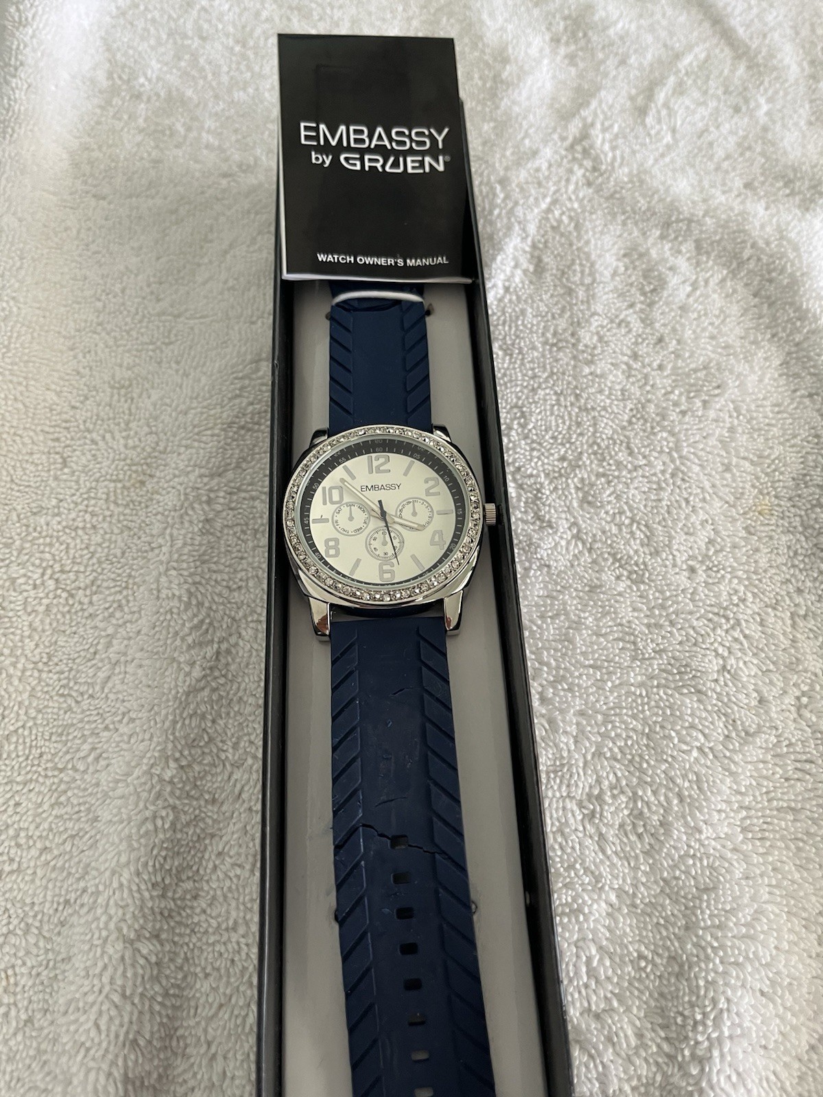 New Embassy by Gruen Watch Women’s —box-paperwork -never Worn See Description .