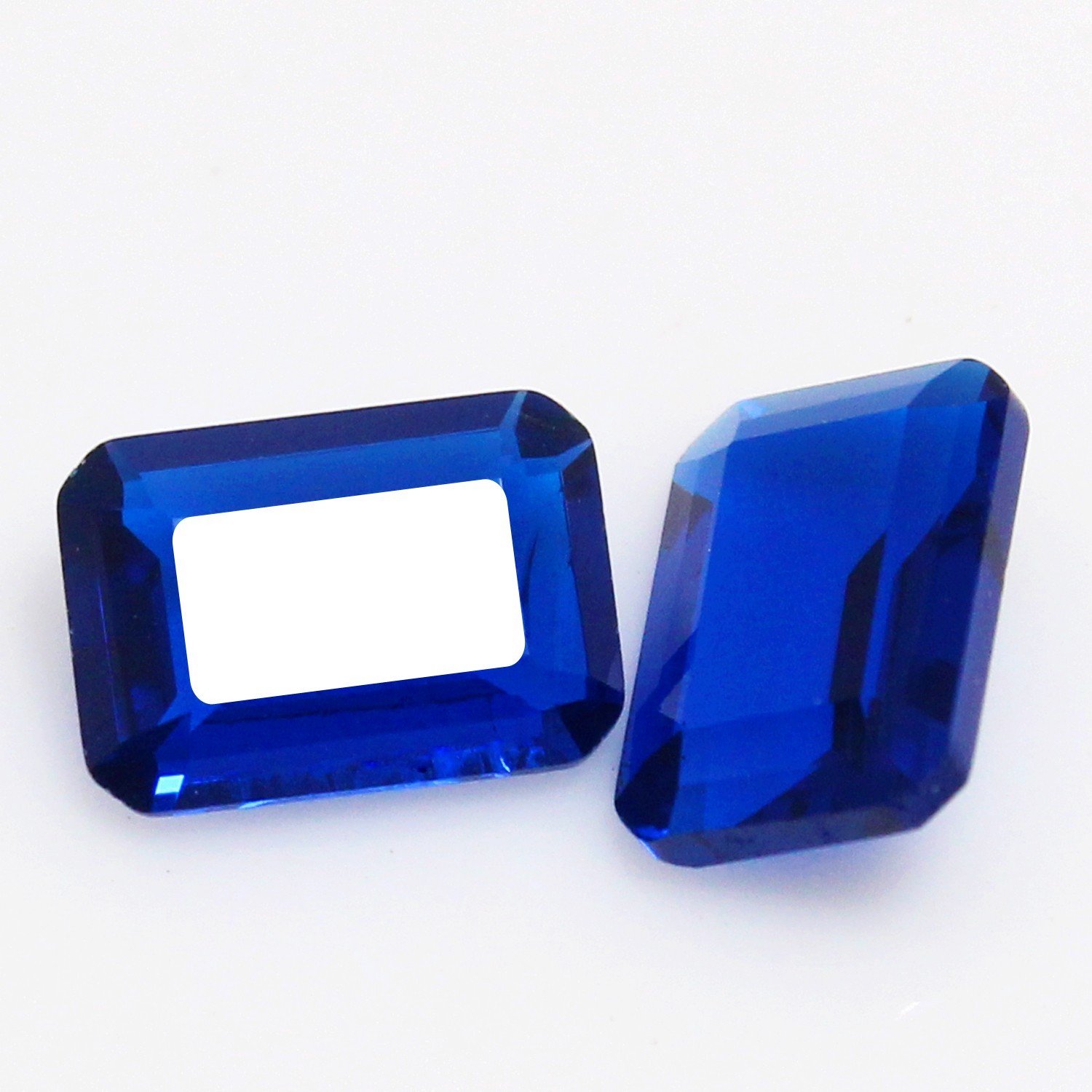 Natural Certified Ceylon Blue Sapphire 5×4 MM Emerald Pair Stunning Gemstone