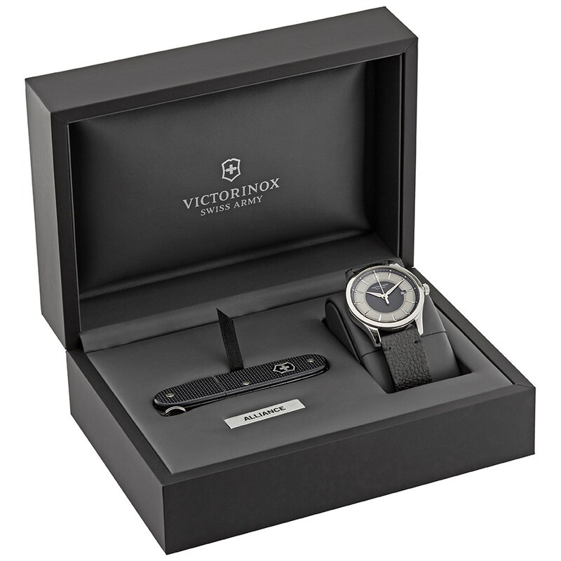 VICTORINOX Alliance Men’s 241804.1 Silver Quartz Watch & Swiss Army Knife 40mm
