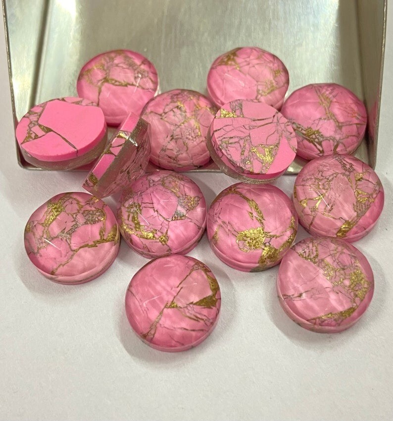 Natural Pink Copper Doublet Round Rose Cut Loose Gemstone 6mm-20mm