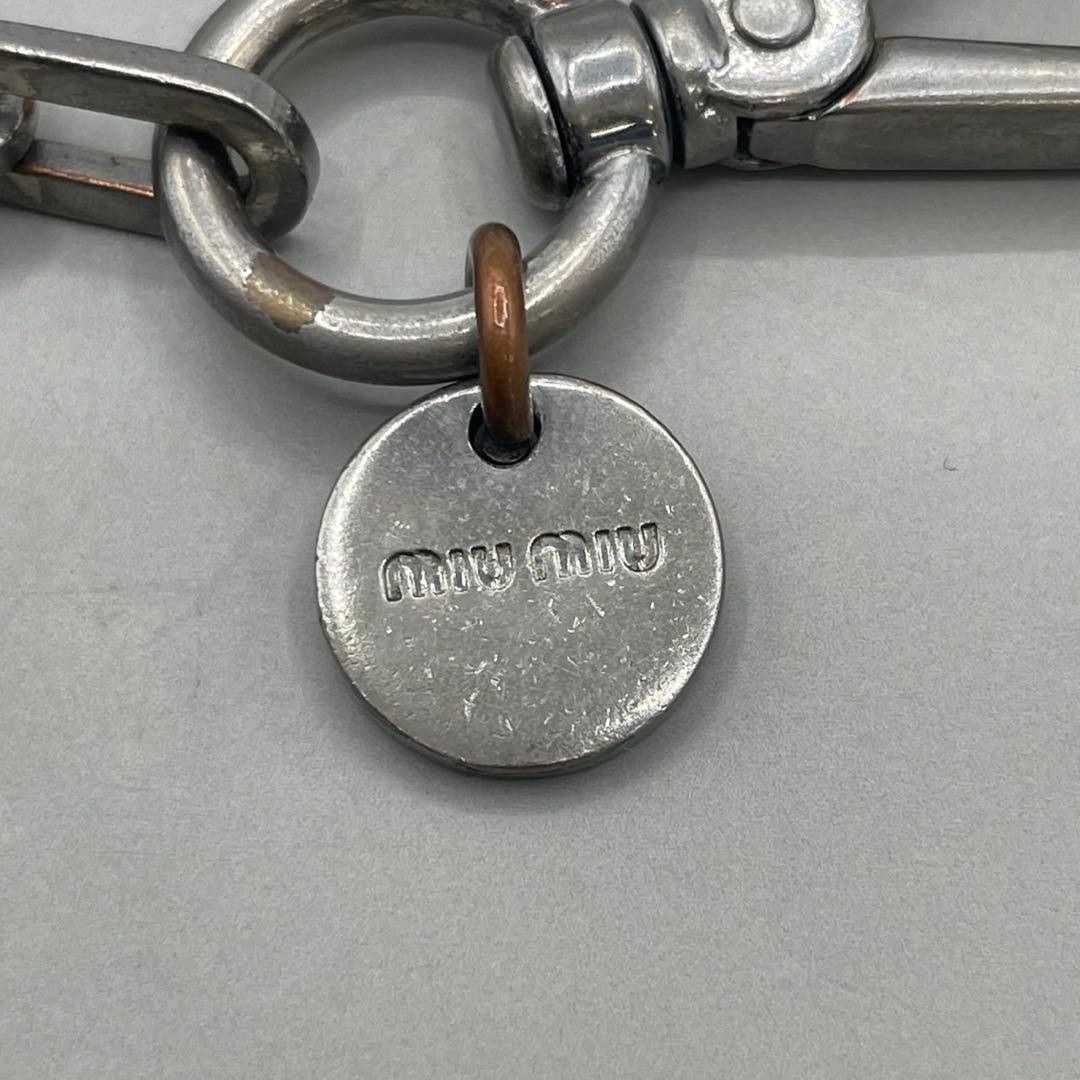 Miu Miu Crystal Silver Bijou Keychain Used / Authentic with Refund Guarantee