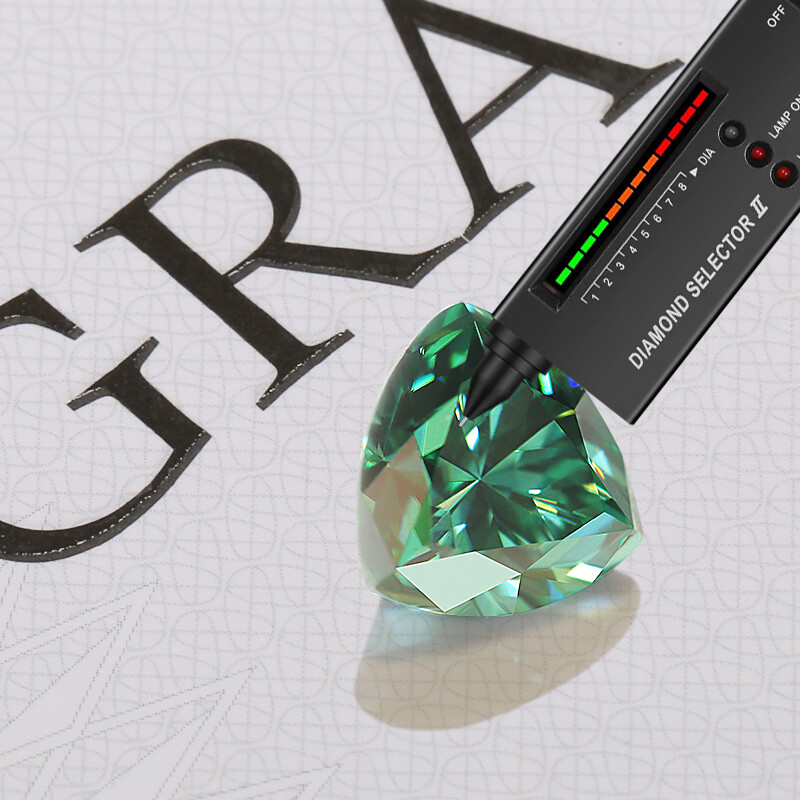 Loose Moissanite Diamond Trillion Brilliant Cut Aqua Blue with GRA Certificate