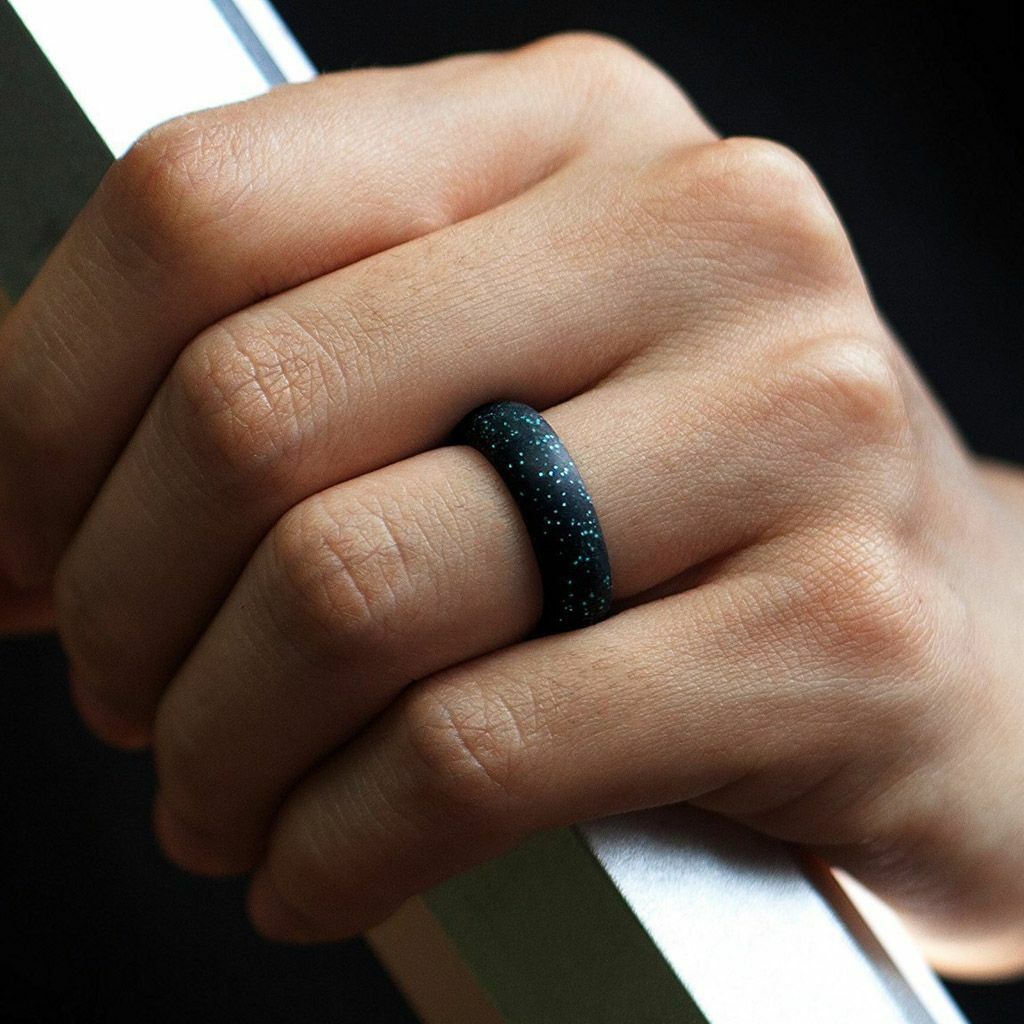 10X Women’s Silicone Wedding Ring Thin Durable Stackable Comfortable Rubber Band