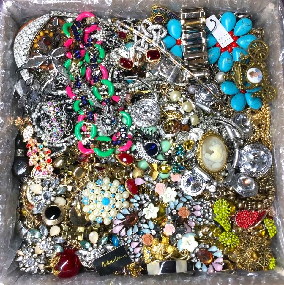 3 Lbs Unsearched Jewelry Lot VTG & Now Junk & Wear & Resell Tangled BIG FUN HUNT
