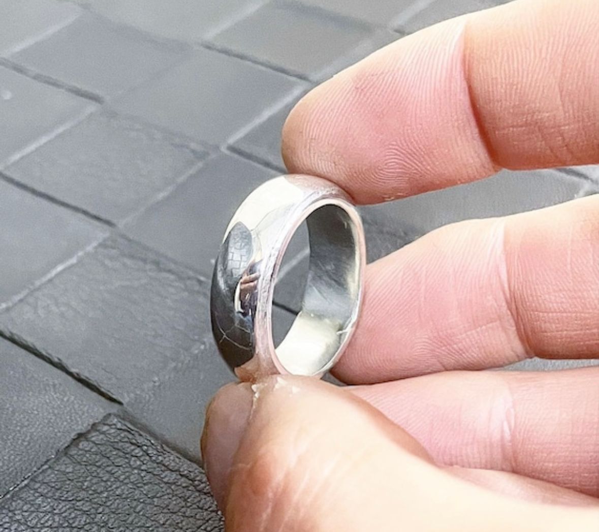 Solid Heavy 999 Pure Silver Ring Band In Satin/Brushed Band Wedding Thick Ring
