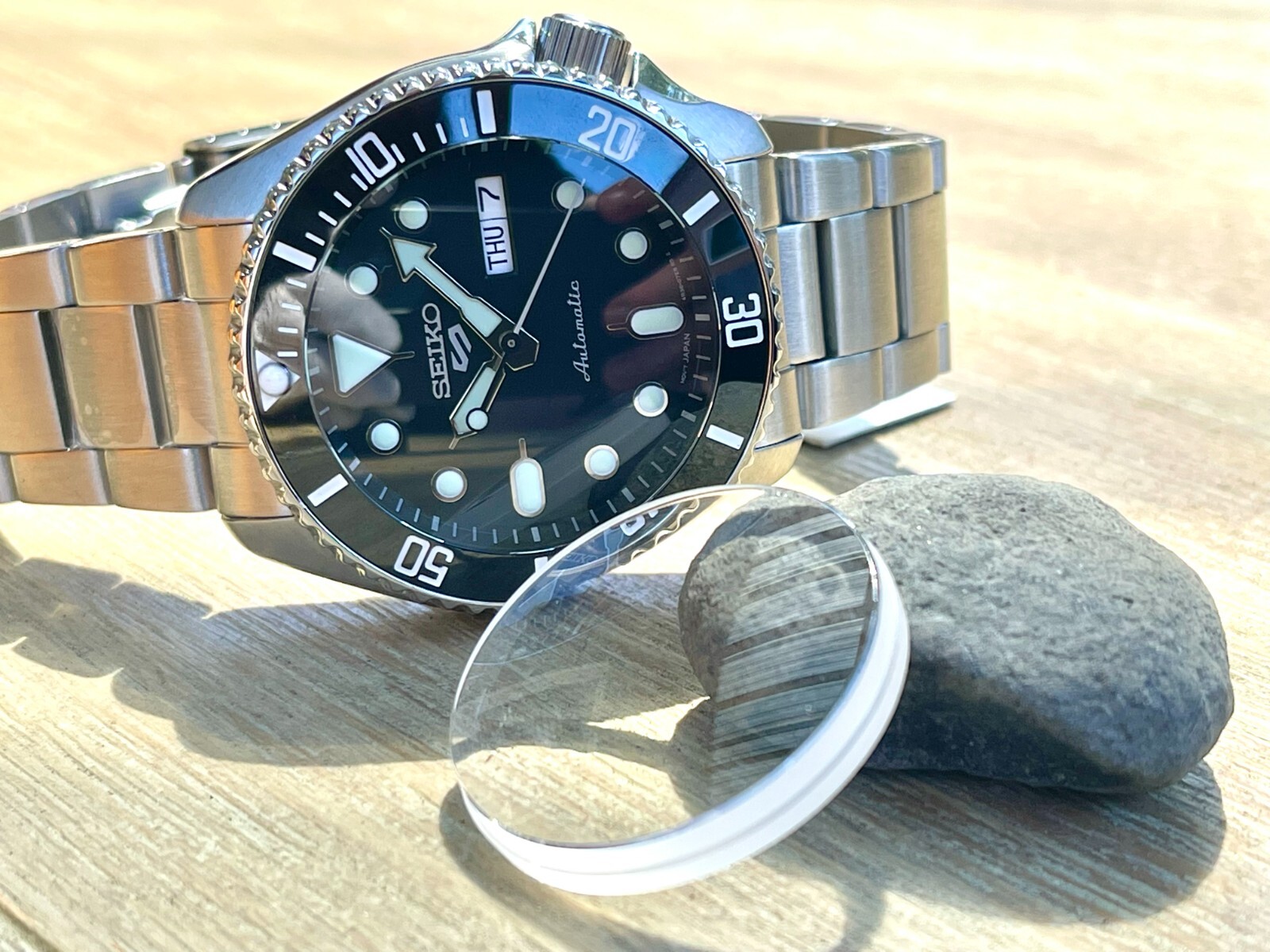 Double Dome Sapphire Crystal w/ AR for SKX007,SKX009,SRPD 5KX w/ Ceramic Insert