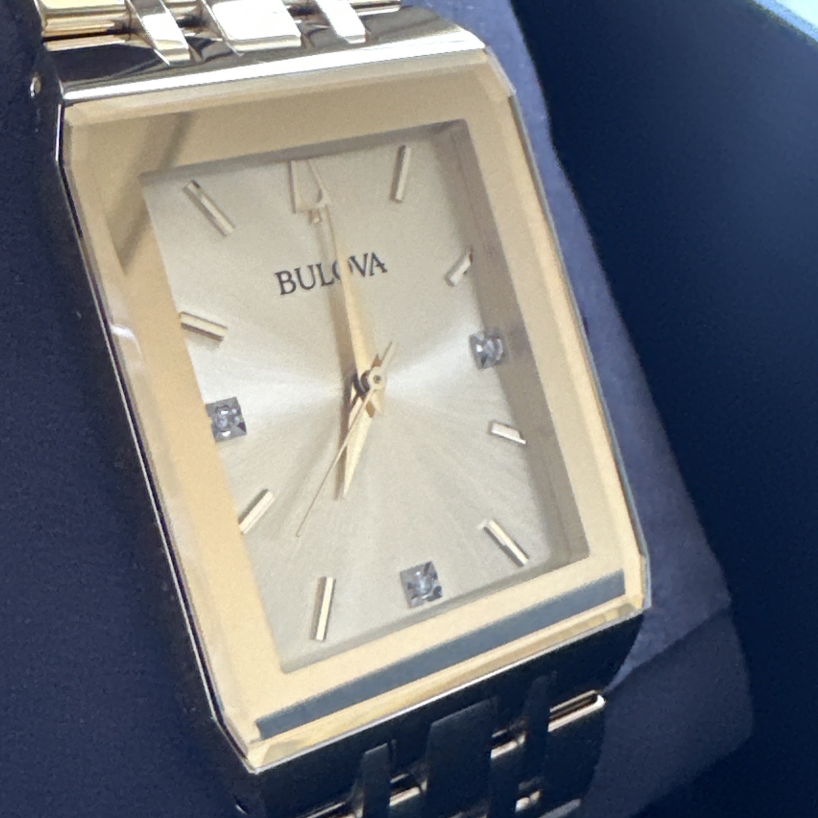 Bulova Quadra Quartz Diamond Champagne Dial Men’s Watch 97D120