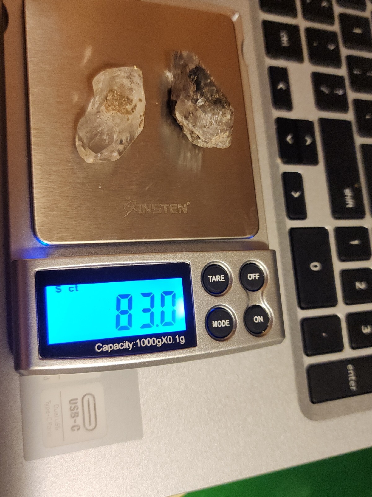 Herkimer Diamonds Quartz Crystal Set Of 2-83cts, 16.5g Jewelry Pieces NY Dug