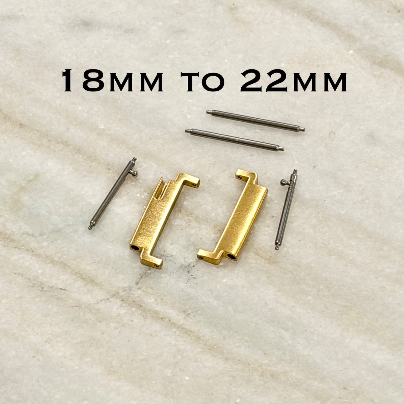18mm to 22mm Watch Strap Adapter – Gold Lug Converters for Casio AE-1200WH