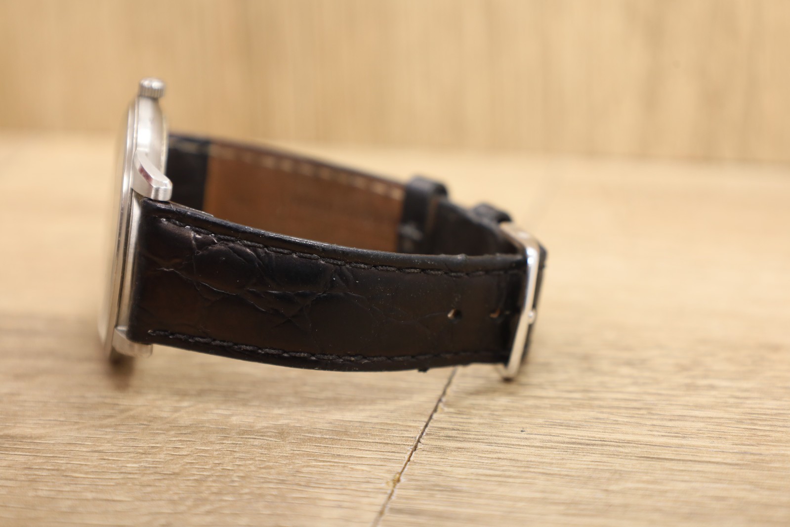 Junkers Dessau 1926 Flatline Ultra-Thin Quartz Dress Watch #6334 New Batt Black