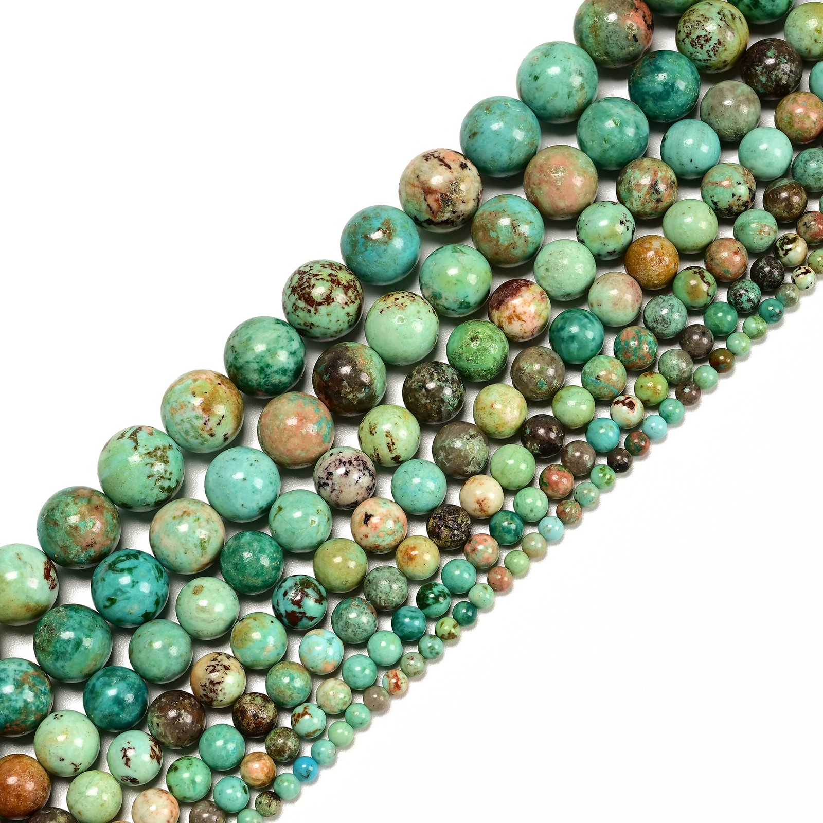 Natural Turquoise Smooth Round Beads 4mm 6mm 8mm 10mm 12mm 14mm 16mm 15.5″ Strd