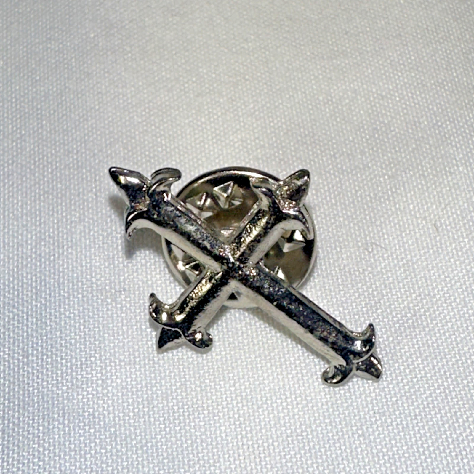 Lot of 5 Silver Color Metal “CROSS” Christian Collar Brooch Lapel Tie Pin