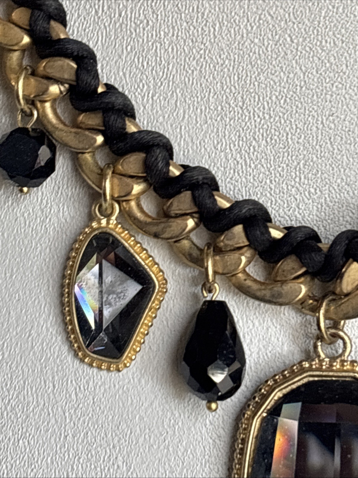 Park Lane Fascinated Necklace Satin Brushed GoldTone Black & Joan Rivers Earring