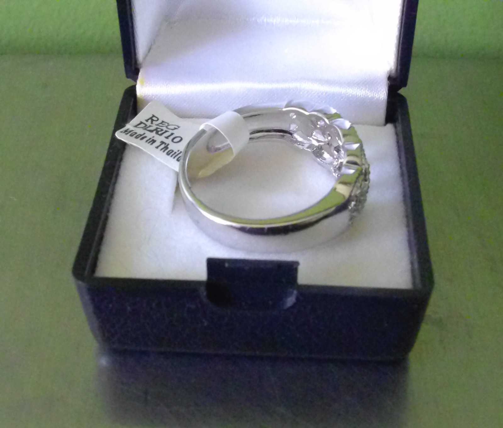 Rhodium Plated Filigree Style Ring Size 10 Made in Thailand