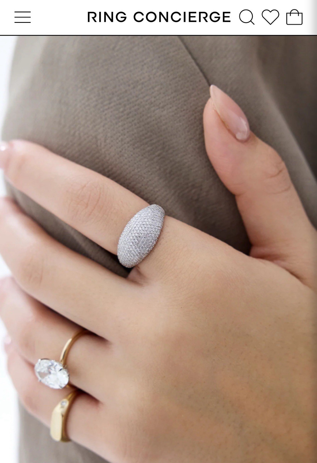 Ring Concierge Pavé Jumbo Diamond Cloud Ring 14K YG Diamond Sz 5
