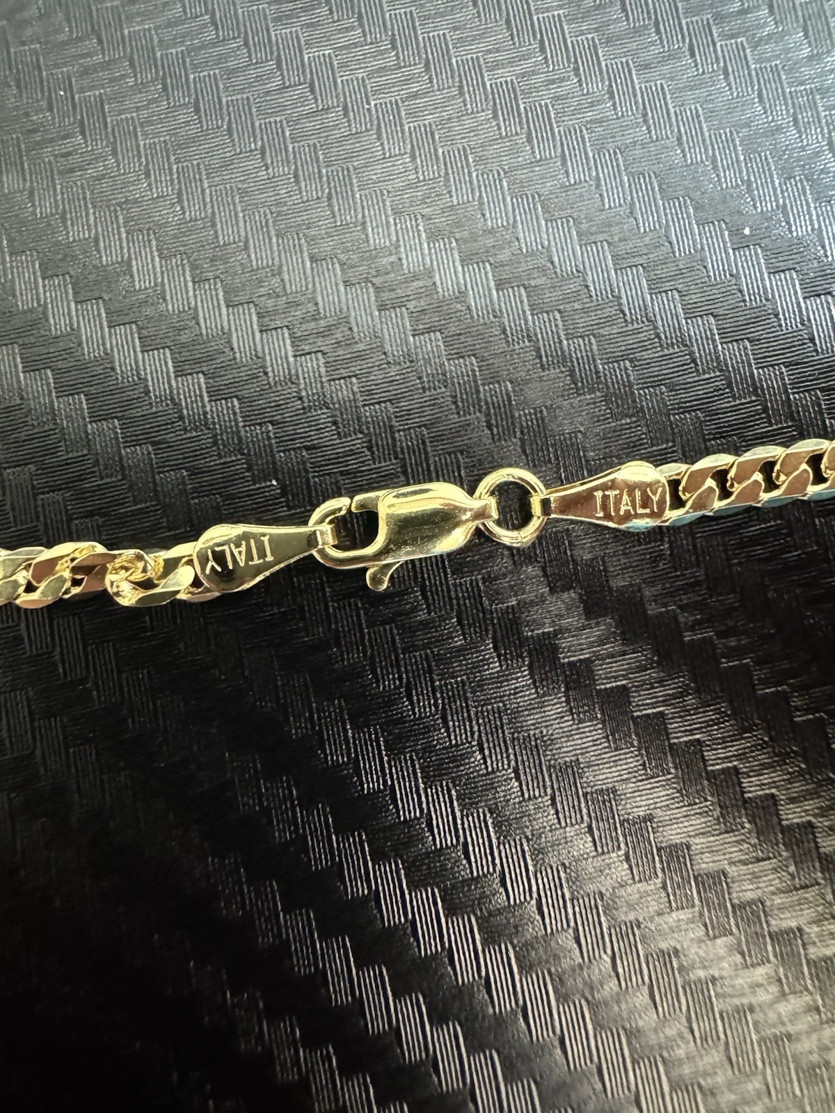 18K Yellow Gold Filled 20” Cuban Link Chain Necklace with Lobster Clasp, Italy