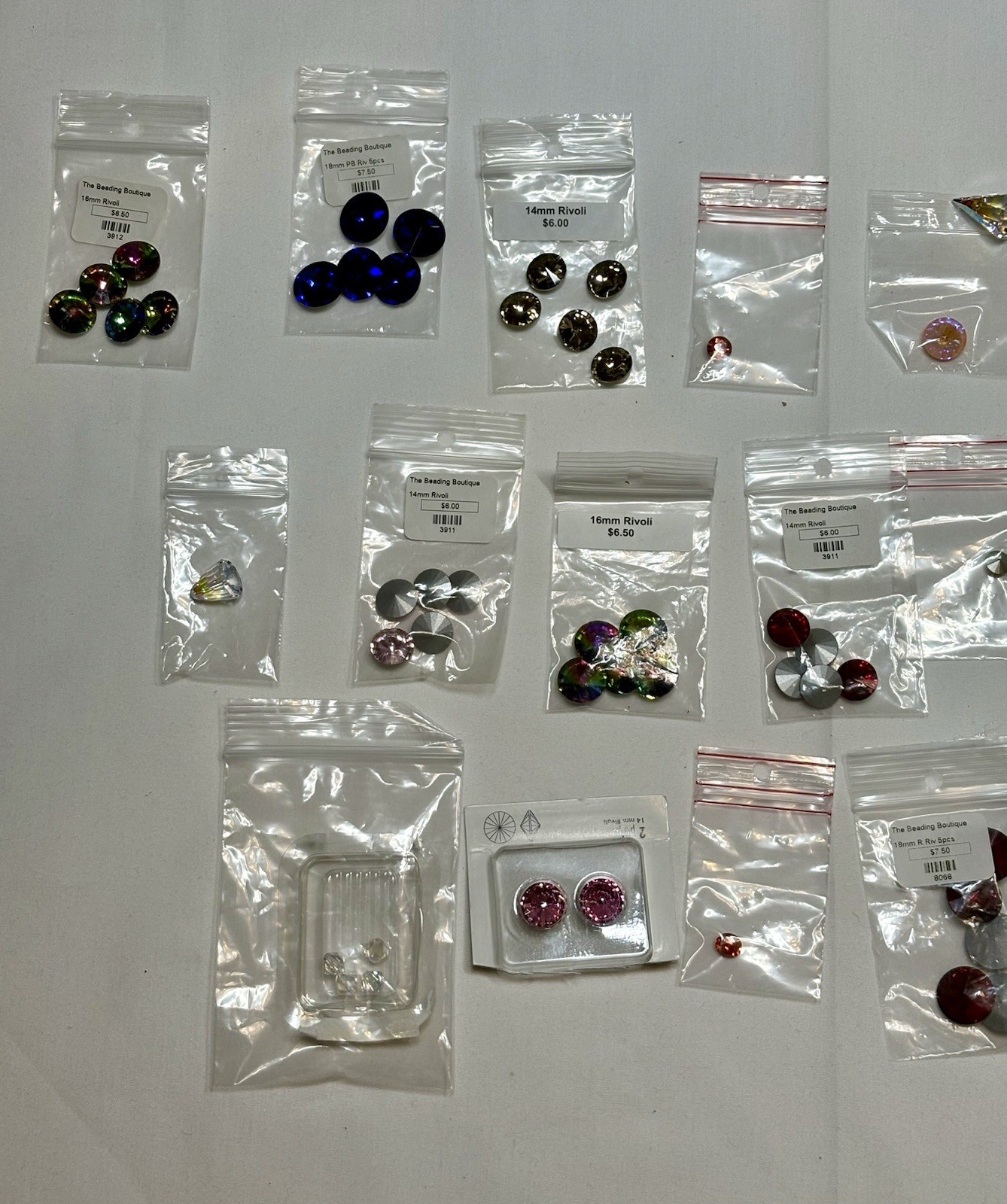 The Beading Boutique Crystal Round Rivoli Stones Mix Gold Clear Czech Republic