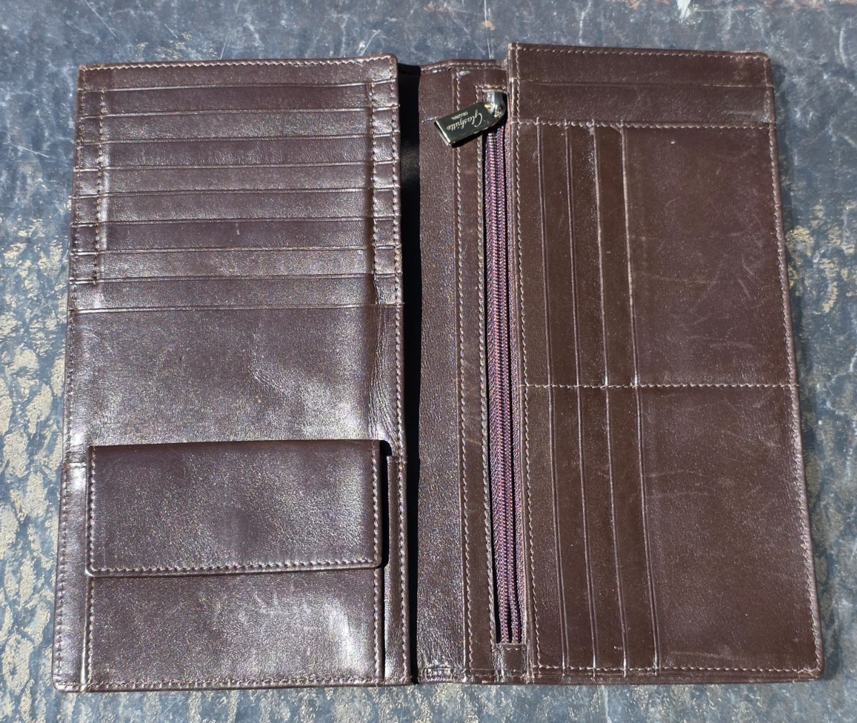 Rare Vtg GENUINE GLASHUTTE Brown Wallet Leather Free S&H in USA