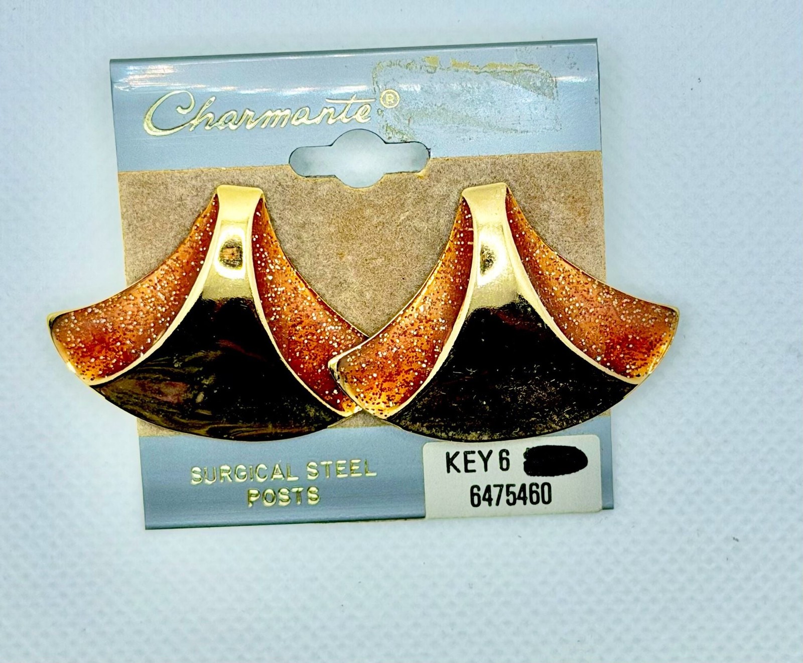Charmante Retro Geometric Crescent Statement Earrings with Surgical Steel Posts