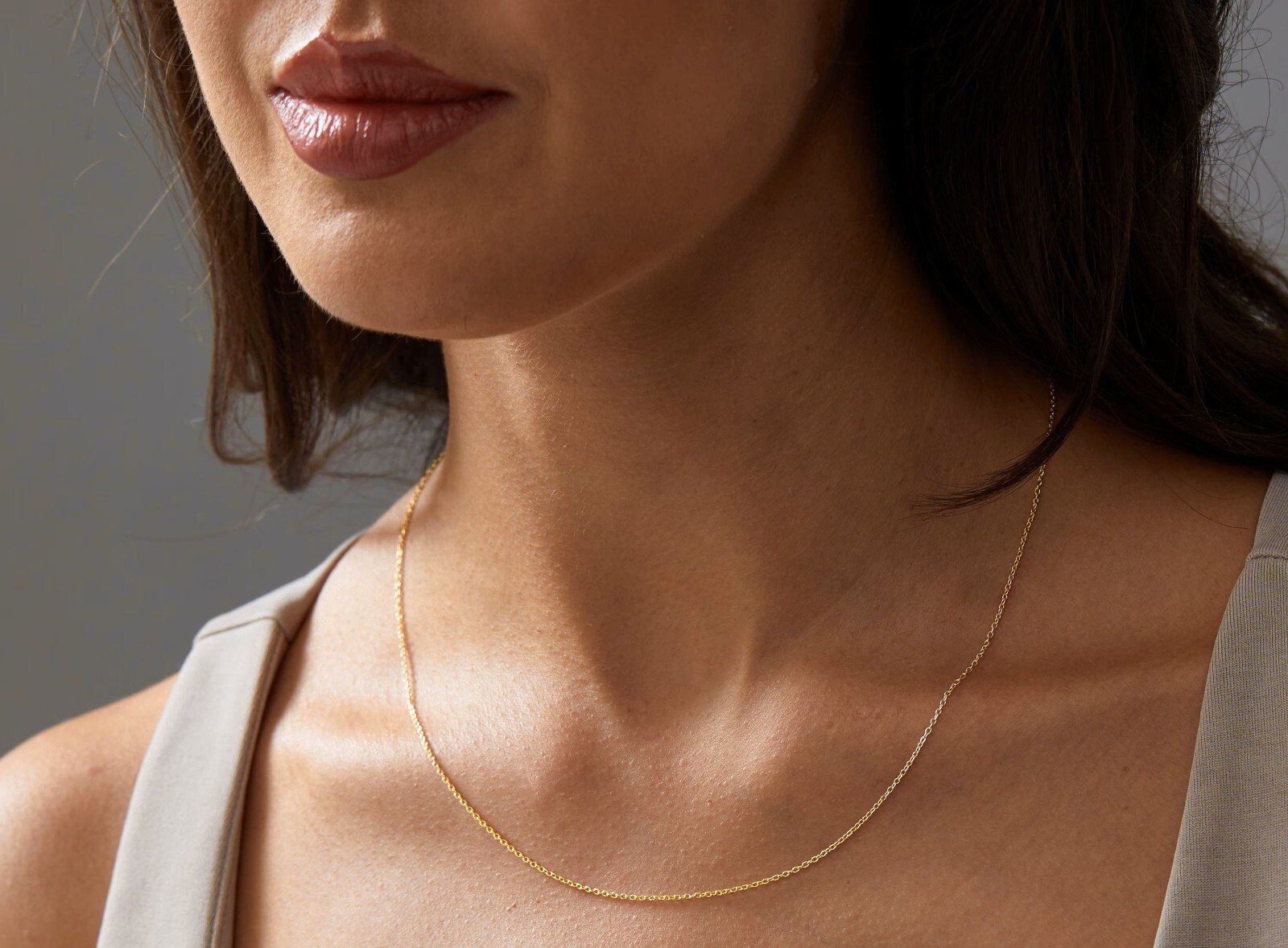 925 Sterling Silver 1MM Gold Thin & Sturdy Cable Chain Necklace 16″-24″