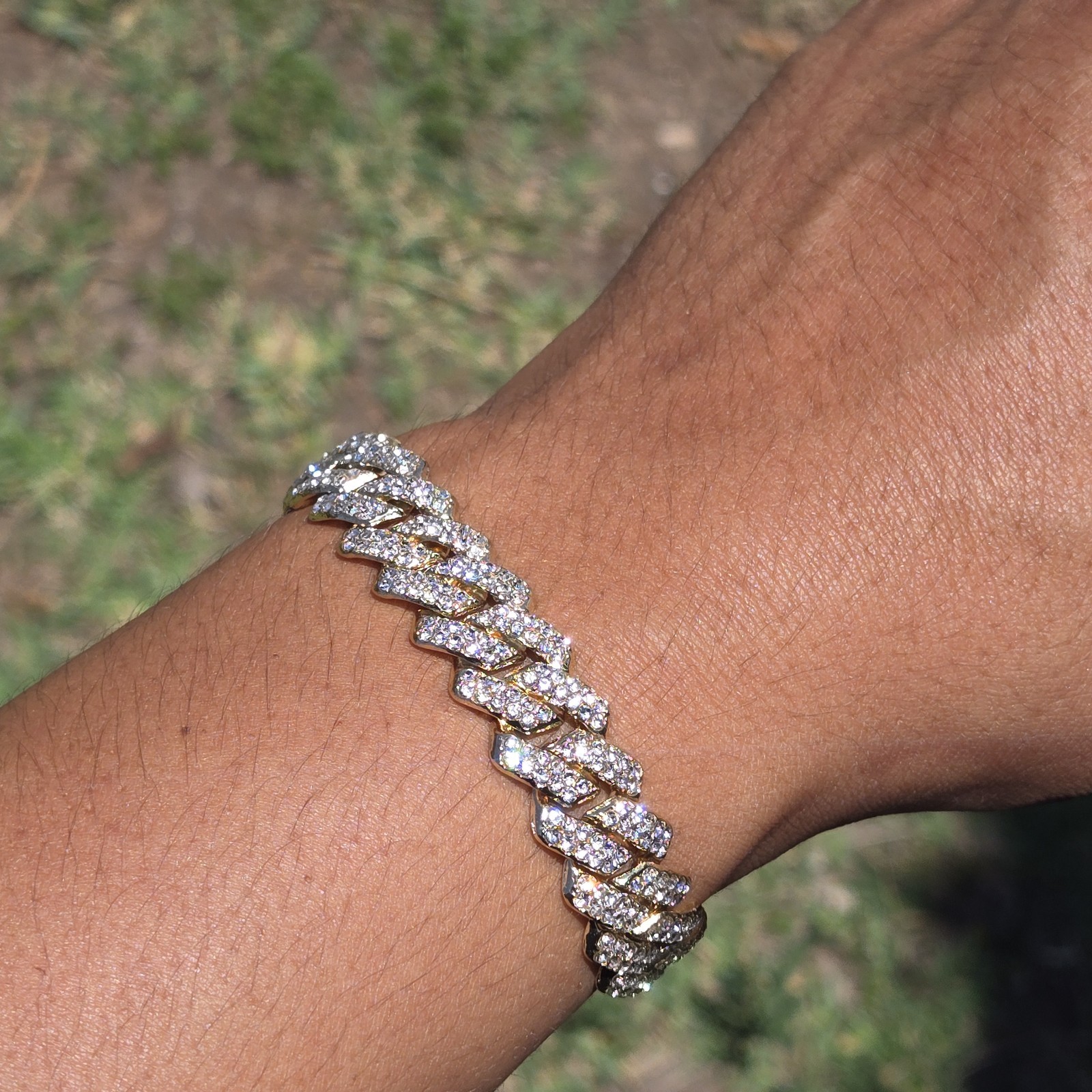 12mm Iced Out Cubic Zirconia Miami Stainless Steel Cuban Chain 20 Inch Necklace