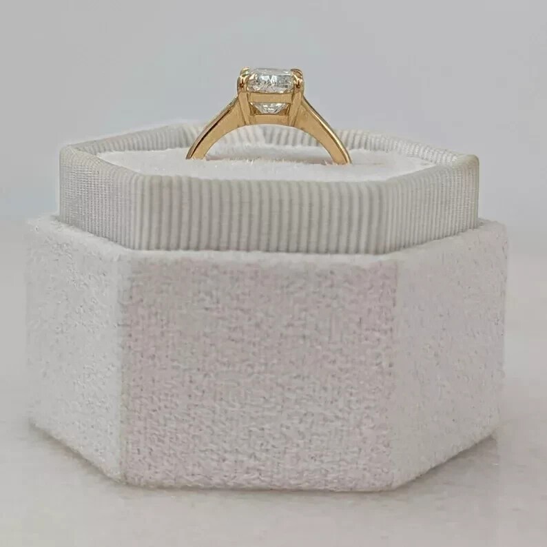 2Ct Cushion Cut Lab Grown Diamond Solitaire Engagement Ring 14K Gold IGI Certi