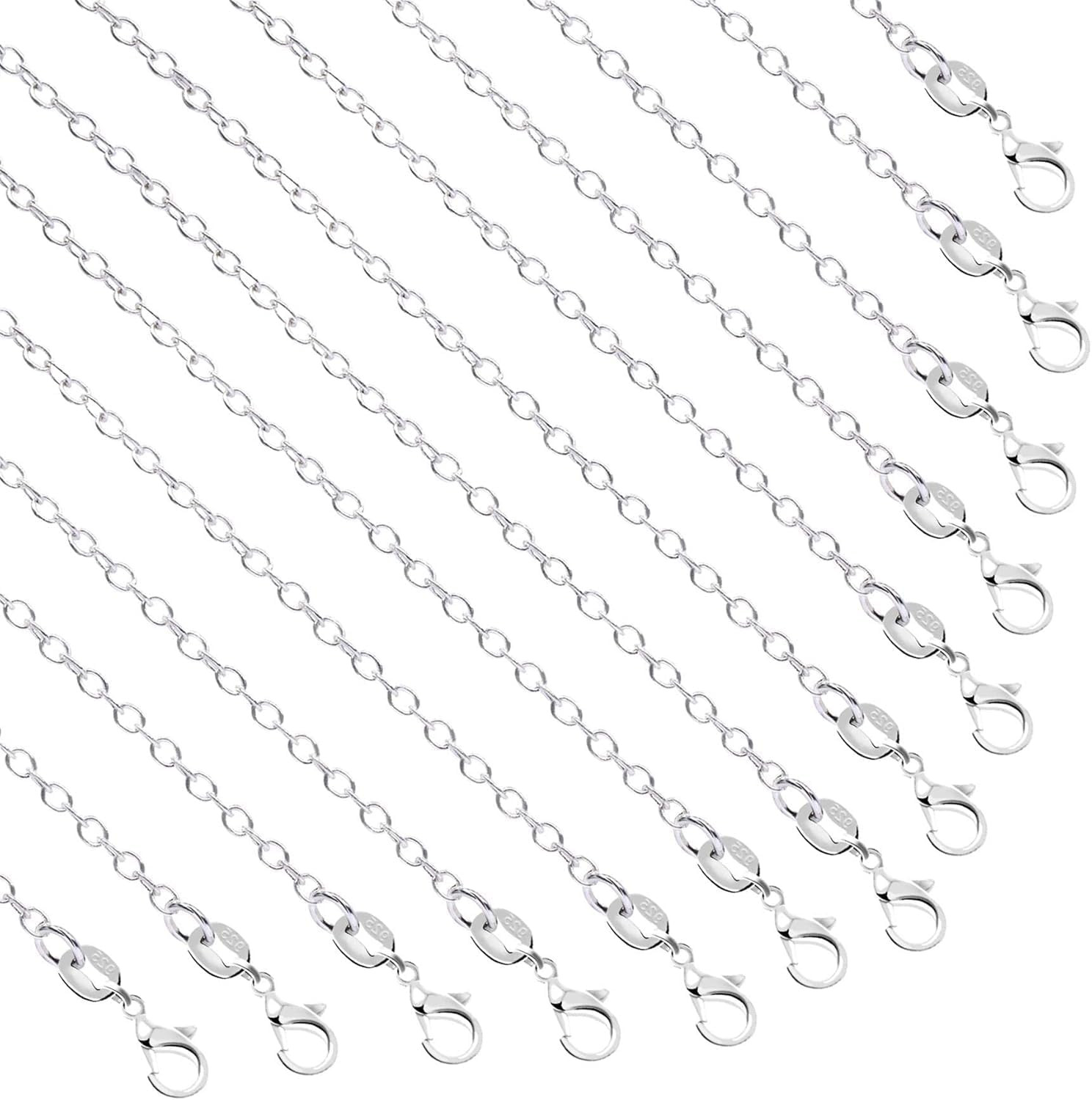 50 Pack Necklace Chains Bulk Silver Plated Necklace Chain Silver Chain Necklaces