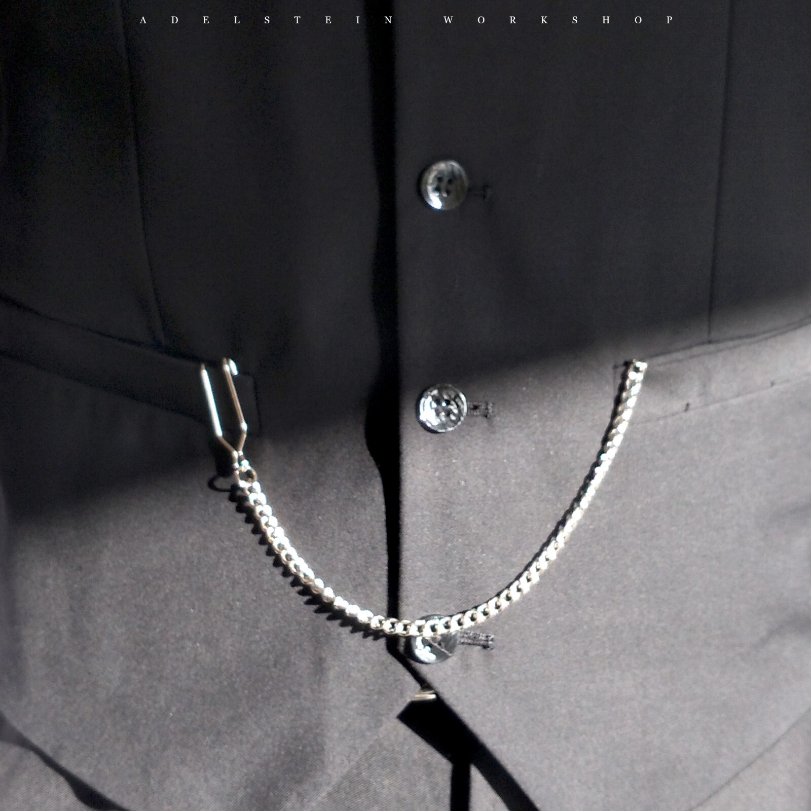Men’s Double Curb Serpentine Silver Plated Pocket Watch Chain Swivel FOB New